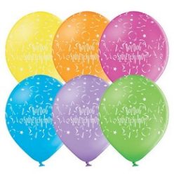   11 inch-es Boldog Születésnapot Stars Festive Szülinapi Lufi (6 db/csomag)