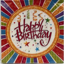 Szalvéta Happy Birtday 15db-os