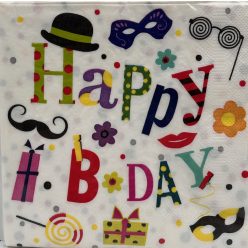 Szalvéta 20db-os Happy Birtday kicsi pöttyös 15db-os