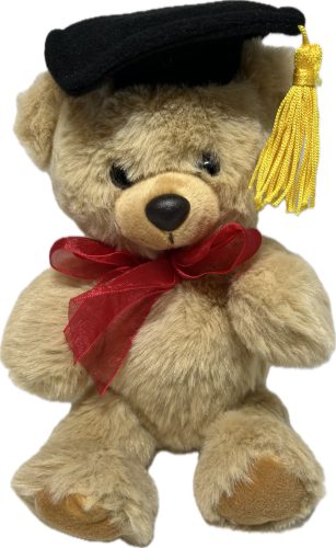 Ballagási plüss figura 18cm Maci barna, fehér GB3368