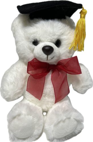 Ballagási plüss figura 18cm Maci barna, fehér GB3368