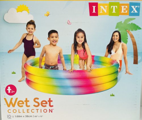 Felfújható medence szivárványos 168*38cm INTEX