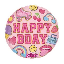 18 inch-es Happy Birthday Girl Patches Fólia Lufi