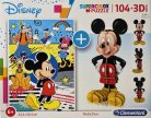 Puzzle Clementoni 104db-os+3D figura 23,5x33,5cm Mickiegér