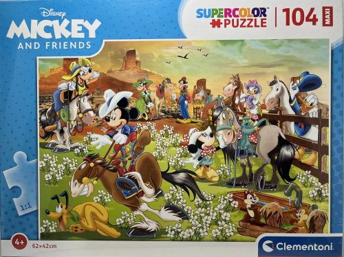 Puzzle Clementoni 104 db-os SuperColor Maxi 4+ "Mickeyand friends" 