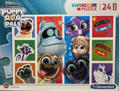 Puzzle Clementoni 24db-os 3+ Supercolor Maxi "Puppy Dog Pals"