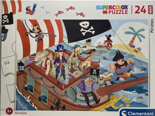 Puzzle Clementoni 24db-os 3+ Supercolor Maxi  "Pirates"
