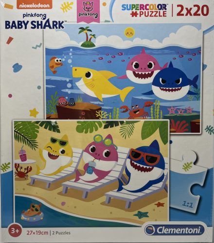 Puzzle Clementoni 2x20 db-os  27x19cm Baby shark
