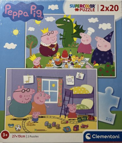 Puzzle Clementoni 2x20 db-os  27x19cm Supercolor Peppa Pig