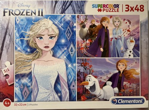 Puzzle Clementoni 3x48 db-os 4+ Supercolor Frozen II