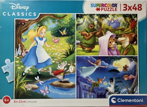 Puzzle Clementoni 3x48 db-os 4+ Supercolor Disney Classics