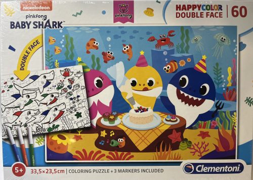Puzzle Clementoni 60 db-os  33,5x23,5cm Baby Shark festős