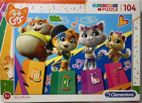 Puzzle Clementoni 104 db-os  48,5x33,5cm Super Color 44 Cats