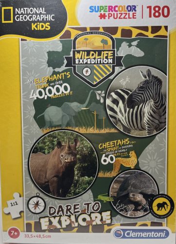 Puzzle Clementoni 180 db-os 7+  Supercolor   "National geographic kids"