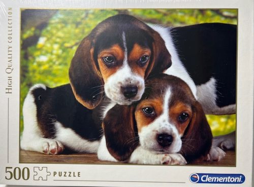Puzzle Clementoni 500 db-os 49x36cm Beagle Kiskutyák Close Together