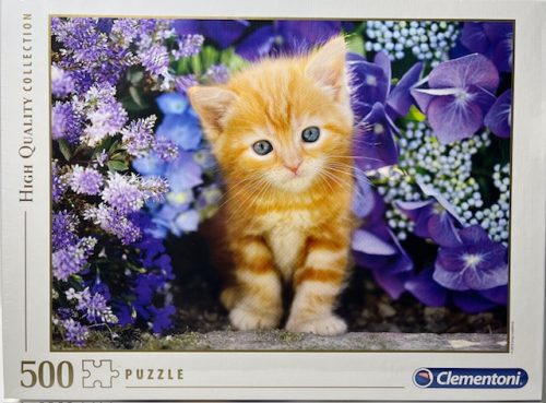 Puzzle Clementoni 500 db-os Vörös cica virág kő Ginger Kat