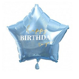 20 inch-es Happy Birthday To You Kék Szülinapi Csillag Fólia Lufi