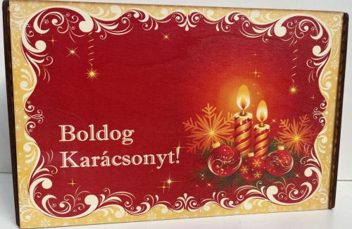 Fa teás doboz "Boldog Karácsonyt"