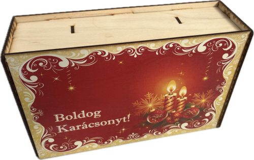 Fa teás doboz "Boldog Karácsonyt"