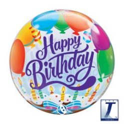   22 inch-es Birthday Balloons & Candles Szülinapi Bubble Lufi