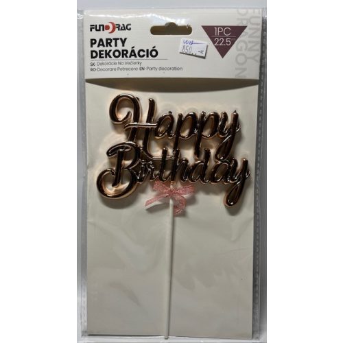 Tortadísz Happy Birthday Rosegold 