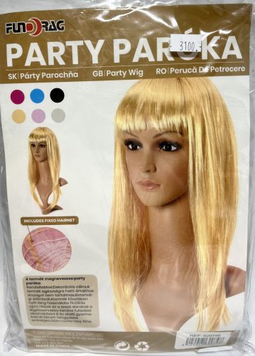 Party paróka "Fehér hosszú haj"
