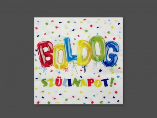 Szalvéta Boldog Szülinapot 16db 33cm 