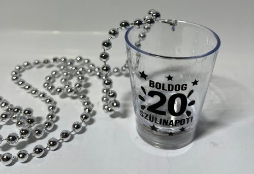 Party Pohár Nyaklánc Világítós Boldog Szülinapot! "20"