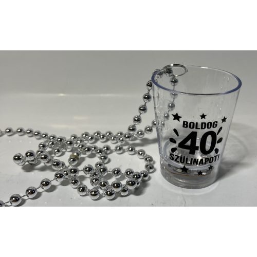 Party Pohár Nyaklánc Világítós Boldog Szülinapot! "40"