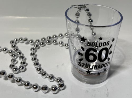 Party Pohár Nyaklánc Világítós Boldog Szülinapot! "60"
