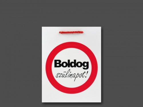 Ajándéktasak Boldog szülinapot/Happy Birthday közép sebességkorlátozós