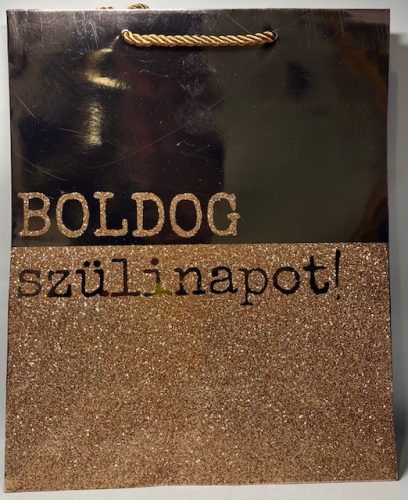 Ajándéktasak  "Boldog Szülinapot!"  Nagy  Rosegold