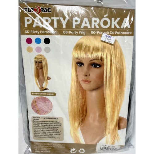 Party paróka "Fekete hosszú haj"