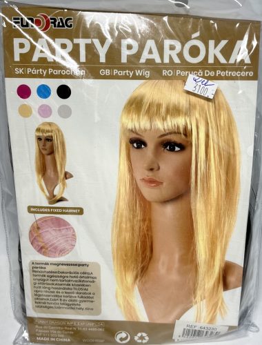 Party paróka "Fekete hosszú haj"