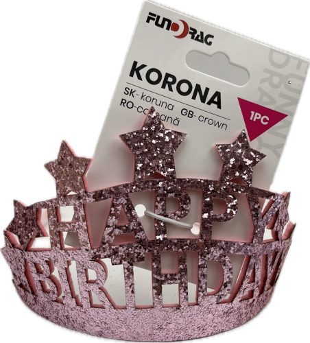 Korona Happy Birthday csillagos