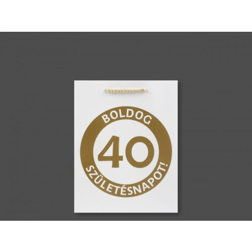 Ajándéktasak Boldog 40. Születésnapot közép