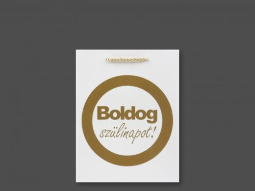 Ajándéktasak Boldog szülinapot/Happy Birthday  sebességkorlátozós arany