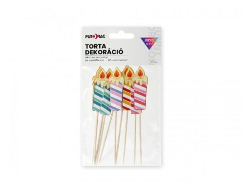 Torta dekoráció gyertya 10db 13,5cm