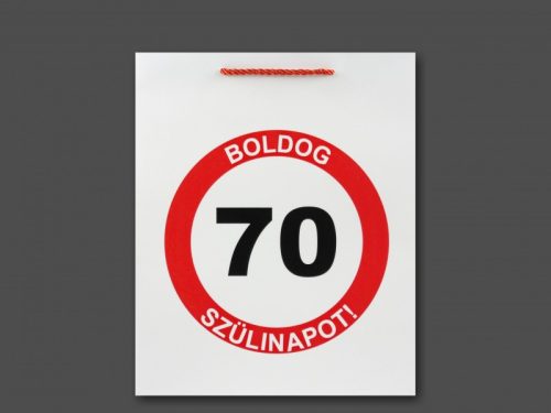 Ajándéktasak Boldog 70. szülinapot 26x12x32cm