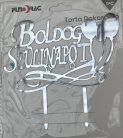 Torta dekoráció " Boldog  Szülinapot" Ezüst