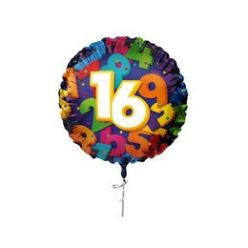 18 inch-es 16-os Számos Színes Szülinapi Fólia Lufi