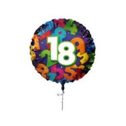 18 inch-es 18-as Számos Színes Szülinapi Fólia Lufi