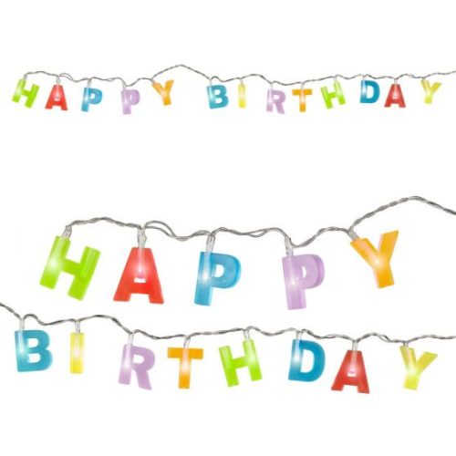 VILÁGÍTÓ HAPPY BITRHDAY FELIRATOS FÜZÉR