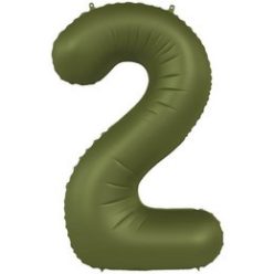   34 inch-es 2 Matt Zöld - Olive Green Számos Super Shape Fólia Lufi