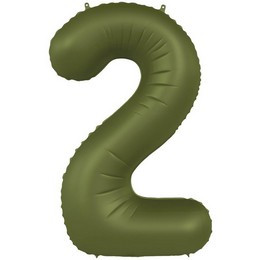34 inch-es 2 Matt Zöld - Olive Green Számos Super Shape Fólia Lufi