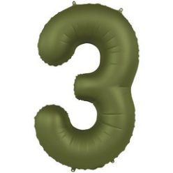   34 inch-es 3 Matt Zöld - Olive Green Számos Super Shape Fólia Lufi