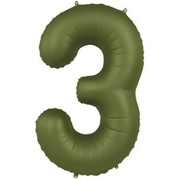 34 inch-es 3 Matt Zöld - Olive Green Számos Super Shape Fólia Lufi