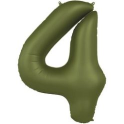   34 inch-es 4 Matt Zöld - Olive Green Számos Super Shape Fólia Lufi