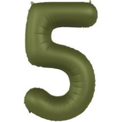   34 inch-es 5 Matt Zöld - Olive Green Számos Super Shape Fólia Lufi