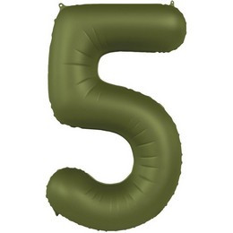 34 inch-es 5 Matt Zöld - Olive Green Számos Super Shape Fólia Lufi